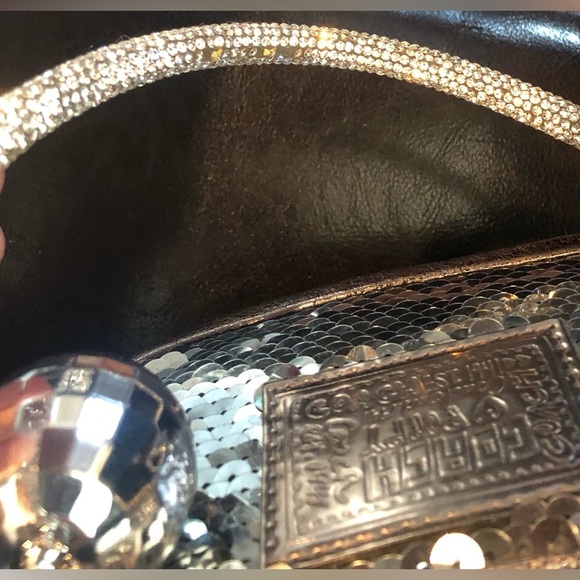 Auth Coach Poppy Silver Sequin Spotlight Tote Bag Medium Great Condition Vintage - Picture 17 of 17